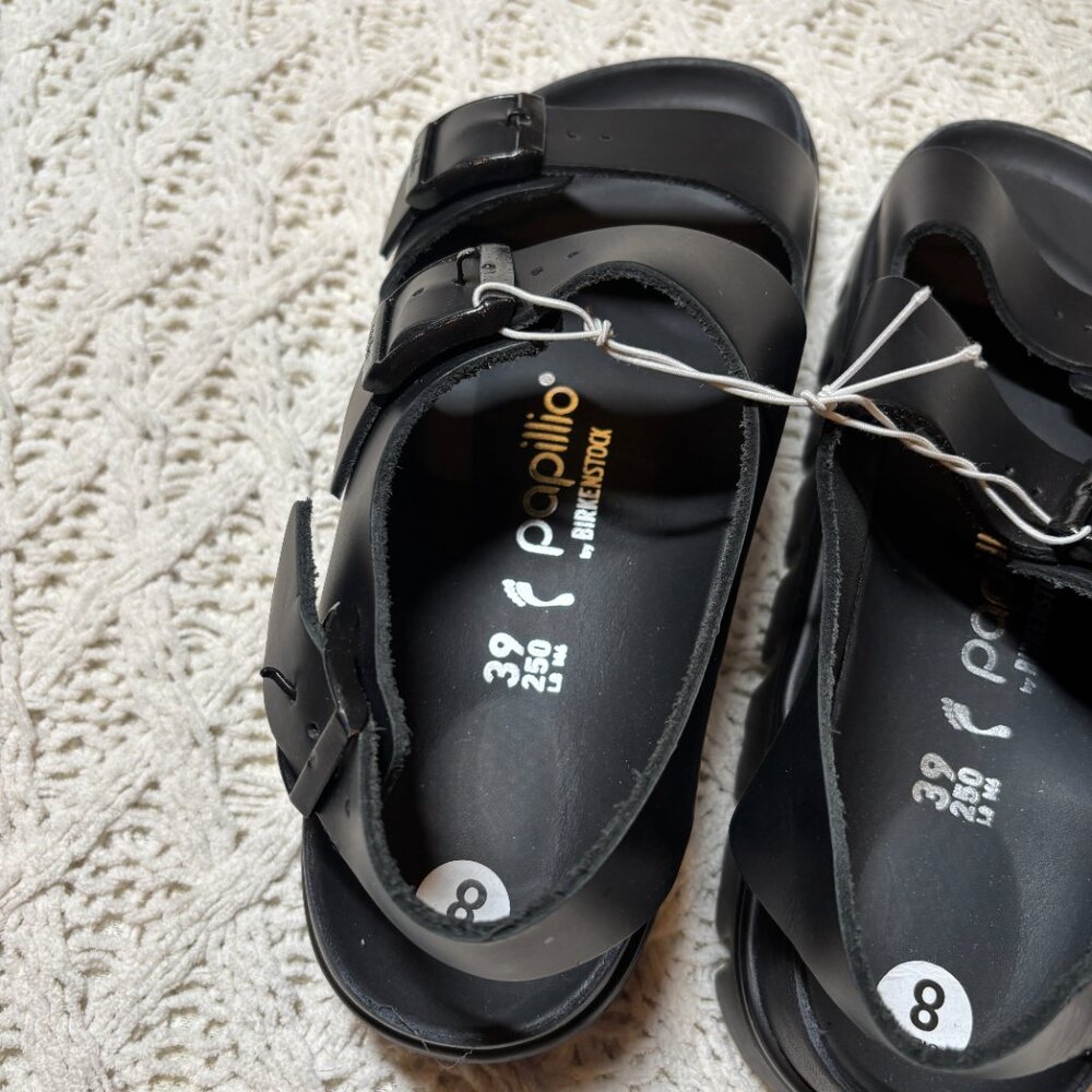 Birkenstock Papillio Black Slingback Sandals Double Buckle–Women’s 8/EU 39 NWOT - Picture 3 of 5